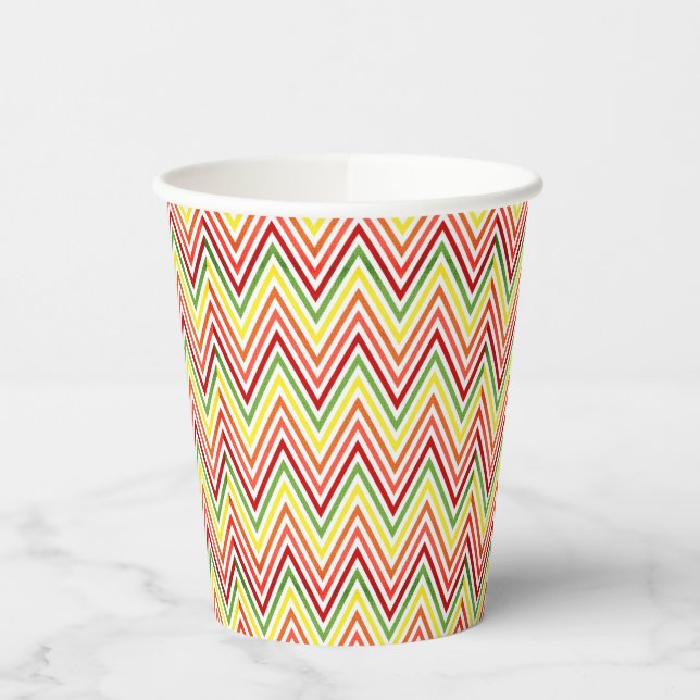 Colourful Zigzag Chevron Pattern Paper Cups (Left)