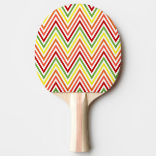 Colourful Zigzag Chevron Pattern Ping Pong Paddle