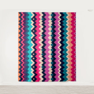 Colourful Zigzag Chevron Pattern Tapestry
