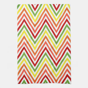 Colourful Zigzag Chevron Pattern Tea Towel