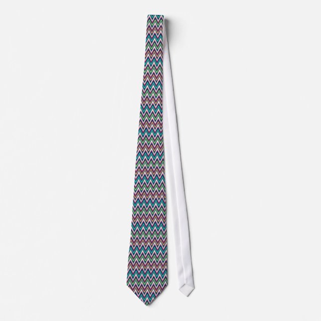 Colourful Zigzag Chevron Pattern Tie (Front)