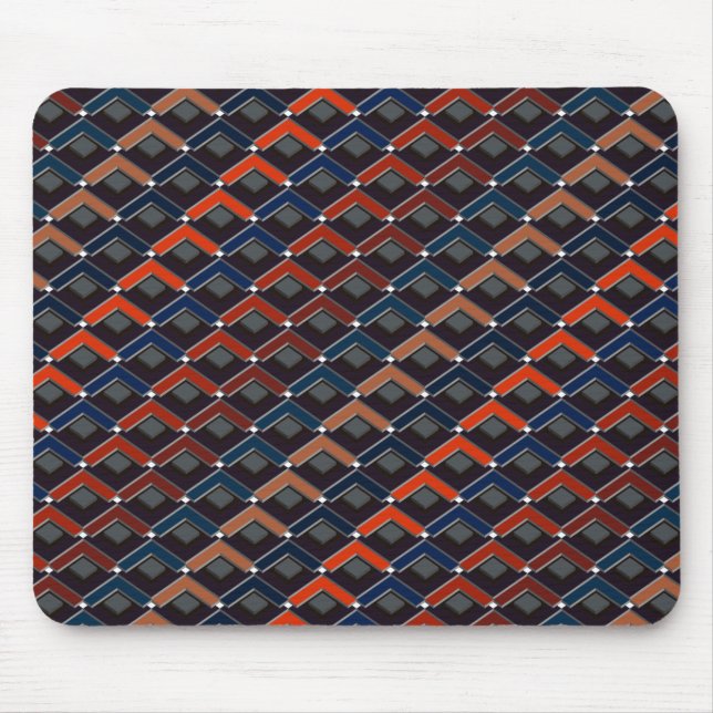 Colourful zigzag Karo-steps Mouse Pad (Front)