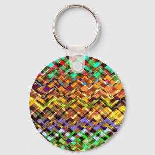 Colourful zigzag key ring