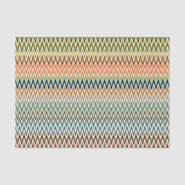 Colourful Zigzag Multicolored Pattern Tissue Paper (Front)