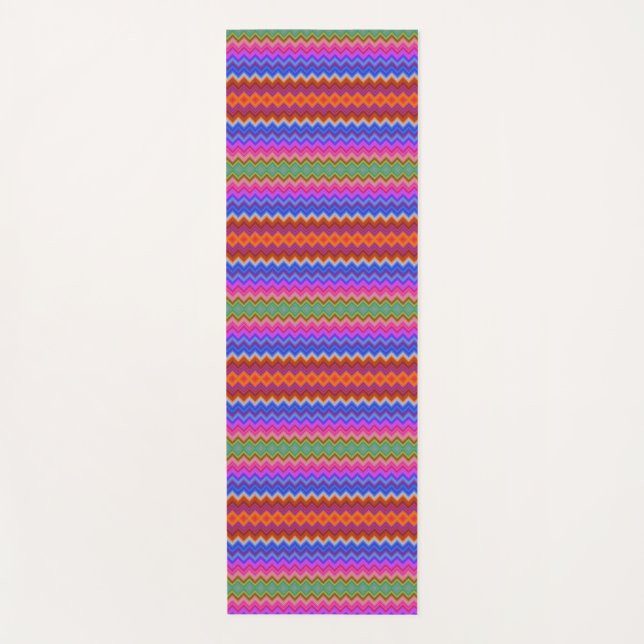 Colourful zigzag pattern yoga mat  (Front)