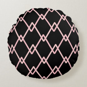 Colourful zigzag striped pattern background. Illus Round Cushion