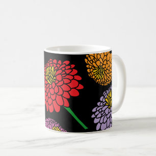 Colourful Zinnia flowers custom favourite coffee m Mug