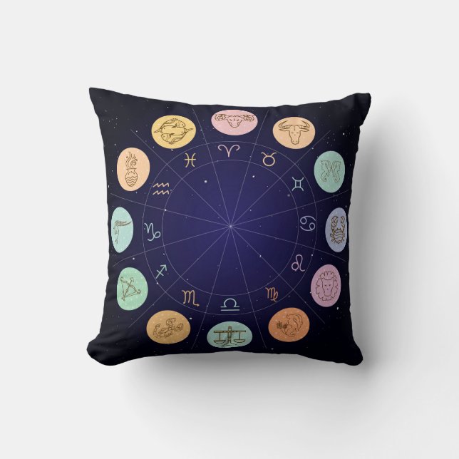Colourful Zodiac Cushion (Front)