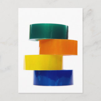 colourfull sellotape pile postcard