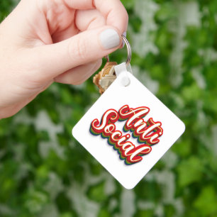 Colourfully Anti Social Anti Social Key Ring