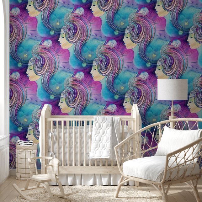 Colourfully ART of Faces - seamless pattern 5 Wallpaper (Kids)