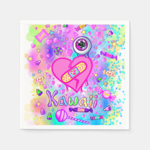Colourfully Cute I Love Kawaii Party Paper Napkins