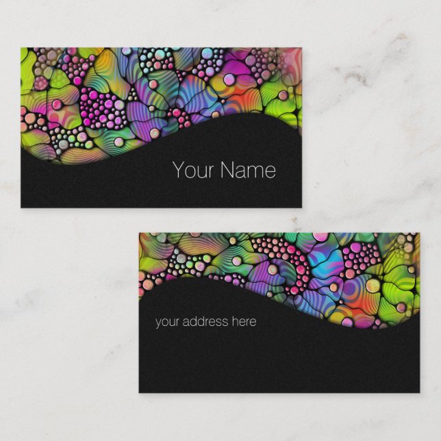 Colourfully Dots Spirals Hand Painting 1 Business Card (Front/Back)