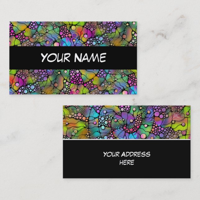 Colourfully Dots Spirals Hand Painting 1 Business Card (Front/Back)