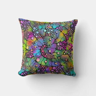 Colourfully Dots Spirals Hand Painting 1 Cushion