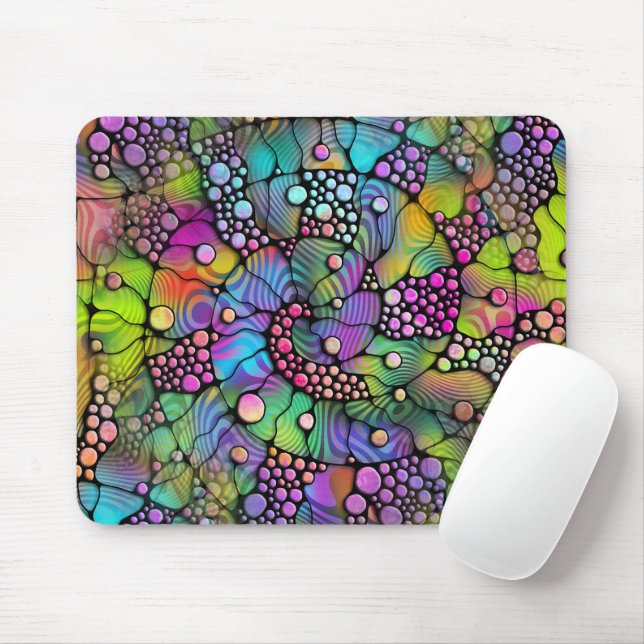 Colourfully Dots Spirals Hand Painting 1 Mouse Pad (With Mouse)