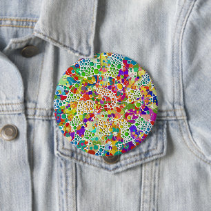 Colourfully Dots Spirals Hand Painting 2 10 Cm Round Badge