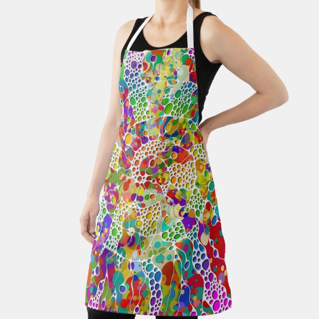 Colourfully Dots Spirals Hand Painting 2 Apron (Insitu)