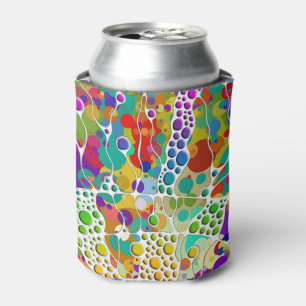 Colourfully Dots Spirals Hand Painting 2 Can Cooler