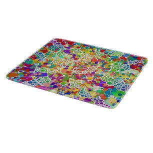 Colourfully Dots Spirals Hand Painting 2 Cutting Board