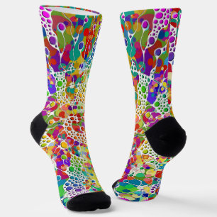 Colourfully Dots Spirals Hand Painting 2 Socks