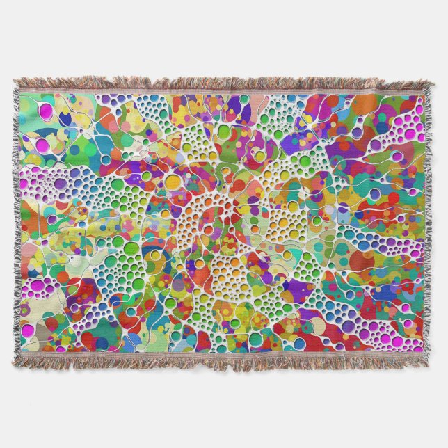 Colourfully Dots Spirals Hand Painting 2 Throw Blanket (Front)