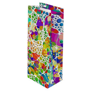 Colourfully Dots Spirals Hand Painting 2 Wine Gift Bag