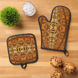 Colourfully Fractal Wallpaper 7 Oven Mitt & Pot Holder Set