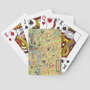 Colourfully Illustrated Map of London Playing Card