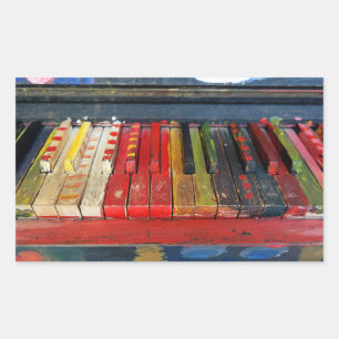Colourfully Painted Piano Keys Sticker