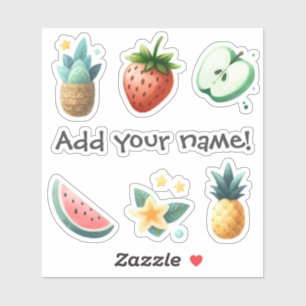 Colourfully Vintage Tropical Fruits Flowers Plants