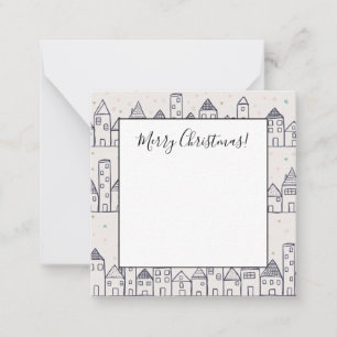 Colouring Book Christmas Village in the Snow Card