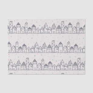 Colouring Book Christmas Village in the Snow Tissue Paper