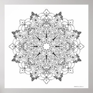 Colouring Book Mandala 1-63 Poster