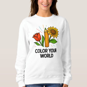 Colouring Book Sweatshirt – Flower Art Lovers