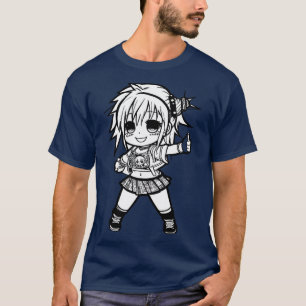 Colouring bookchibi style The full body of a cute T-Shirt
