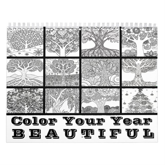 Colouring Calendar Colour Your Year Trees (Cover)