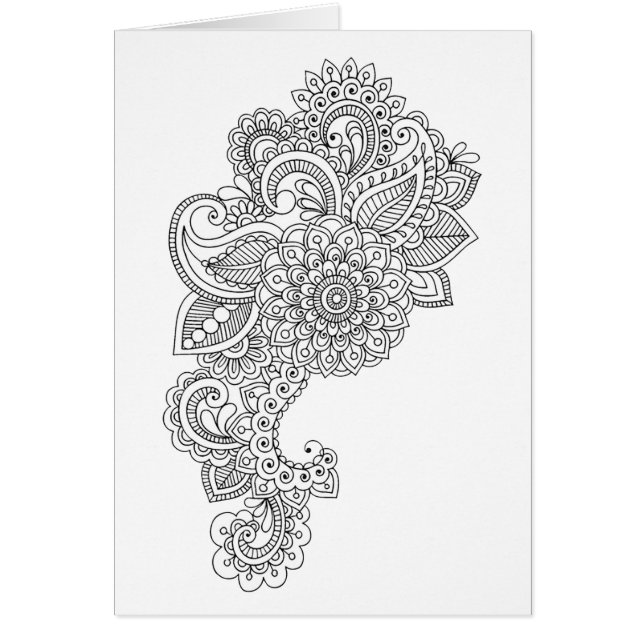 colouring floral Card (Front)