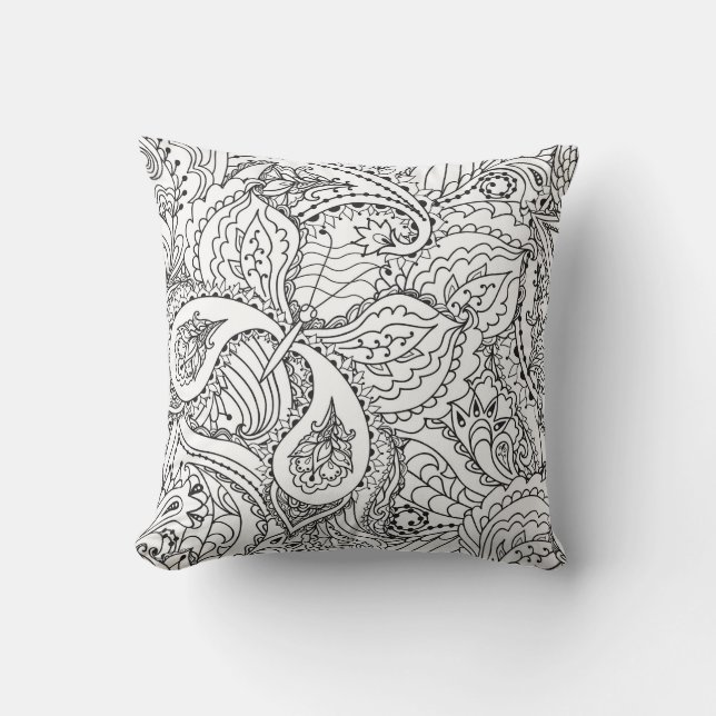 Colouring Flower Art New Design Floral Aesthetic F Cushion (Front)