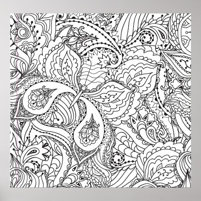 Colouring Flower Art New Design Floral Aesthetic F Poster (Front)