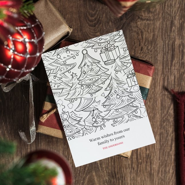 Colouring Outline Of Christmas Holiday Postcard (Creator Uploaded)