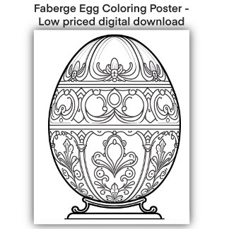 Colouring Page - Decorative Egg, Colour Your Own  Poster