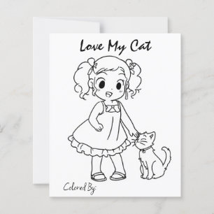 colouring page. love my cat. personalise