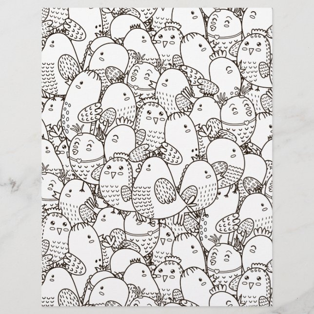 Colouring Page Morning Chirp Scrapbook Paper (Front)