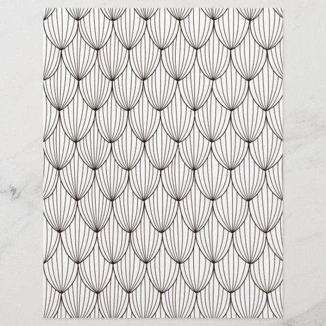 Colouring Page Shingles Petals Scrapbook Paper (Front)