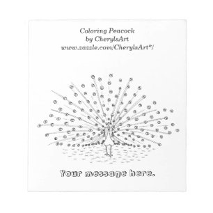 Colouring Peacock Drawing Notepads