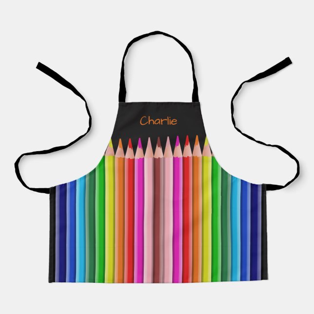 Colouring Pencils custom name Apron (Front)