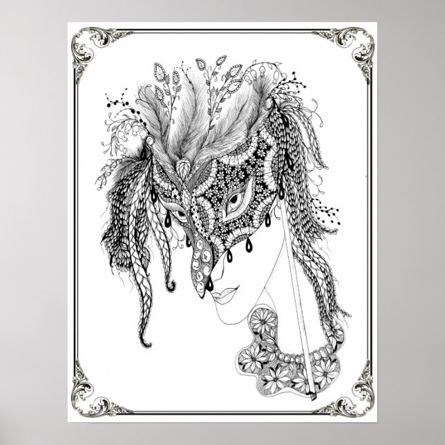 Colouring Poster "MrsDee's Masquerade Art" (Front)