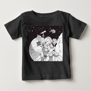Colouring space with an astronaut puppy baby T-Shirt