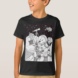 Colouring space with an astronaut puppy T-Shirt